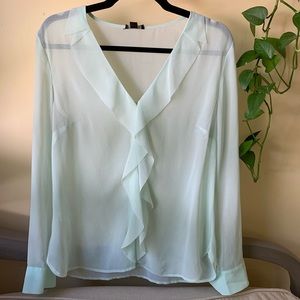 Ann Taylor - Sheer button up blouse | Mint
